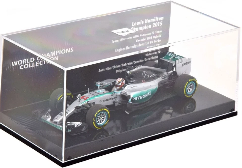 Minichamps Mercedes W06 AMG F1 #44 2015 Lewis Hamilton World Champion 1/43 Scale - Image 3 of 3