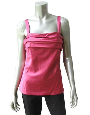 CA09 The Limited NEW Women Ruby Pleated Bust Shirred Rear Sheen Satin Blouse Top