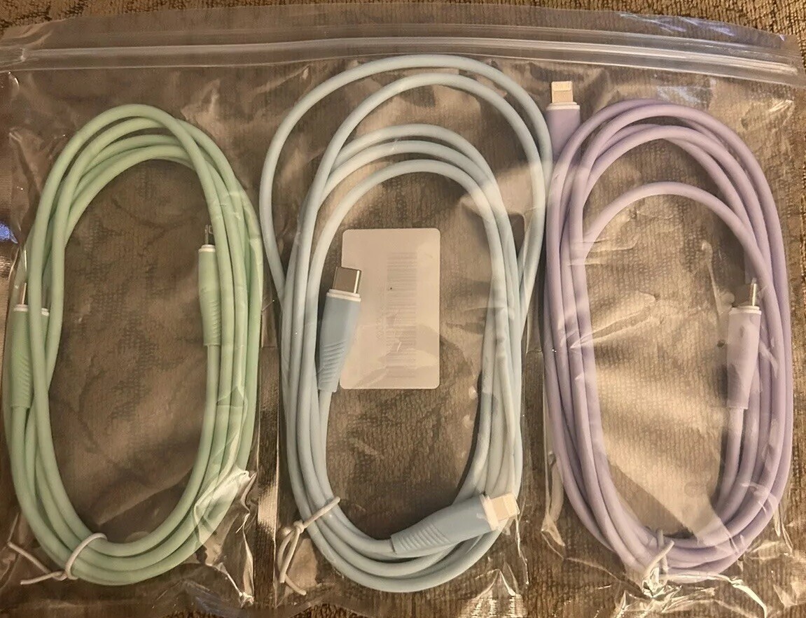 iPhone Charger Cable 6ft Apple Lightning Cable 3Pack MFi Certified Colorful N...-image