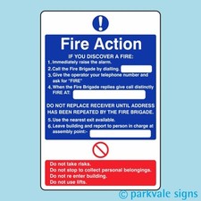 General Fire Action Sign (421)