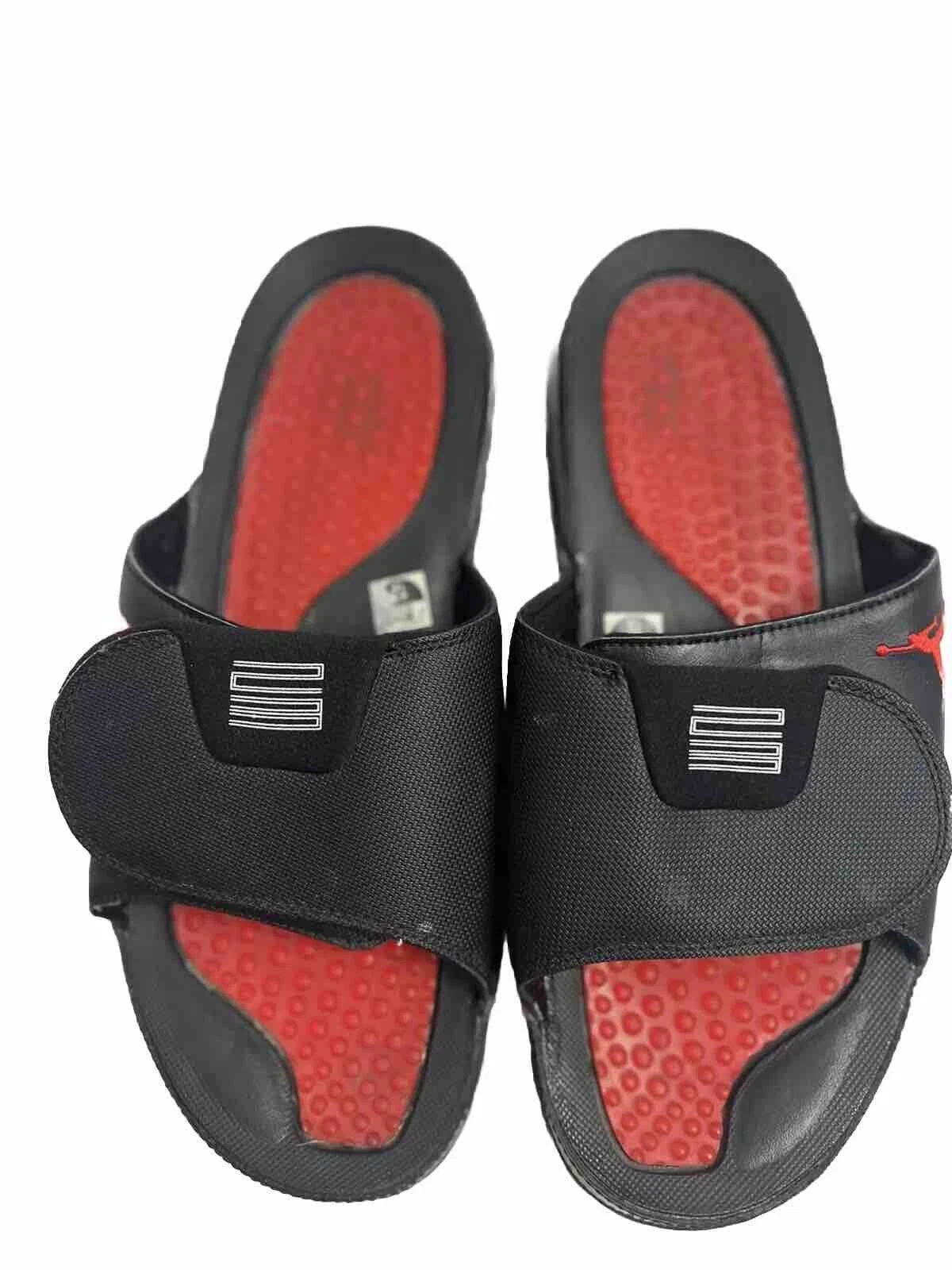 NIKE AIR JORDAN HYDRO XI 11 RETRO SLIDES NERO ROSSO "SANDALI" TAGLIA 12 [AA1336 001]
