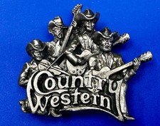 Country Western Music Band Pickers Vintage cutout 1981 T-96 Bergamot Belt Buckle