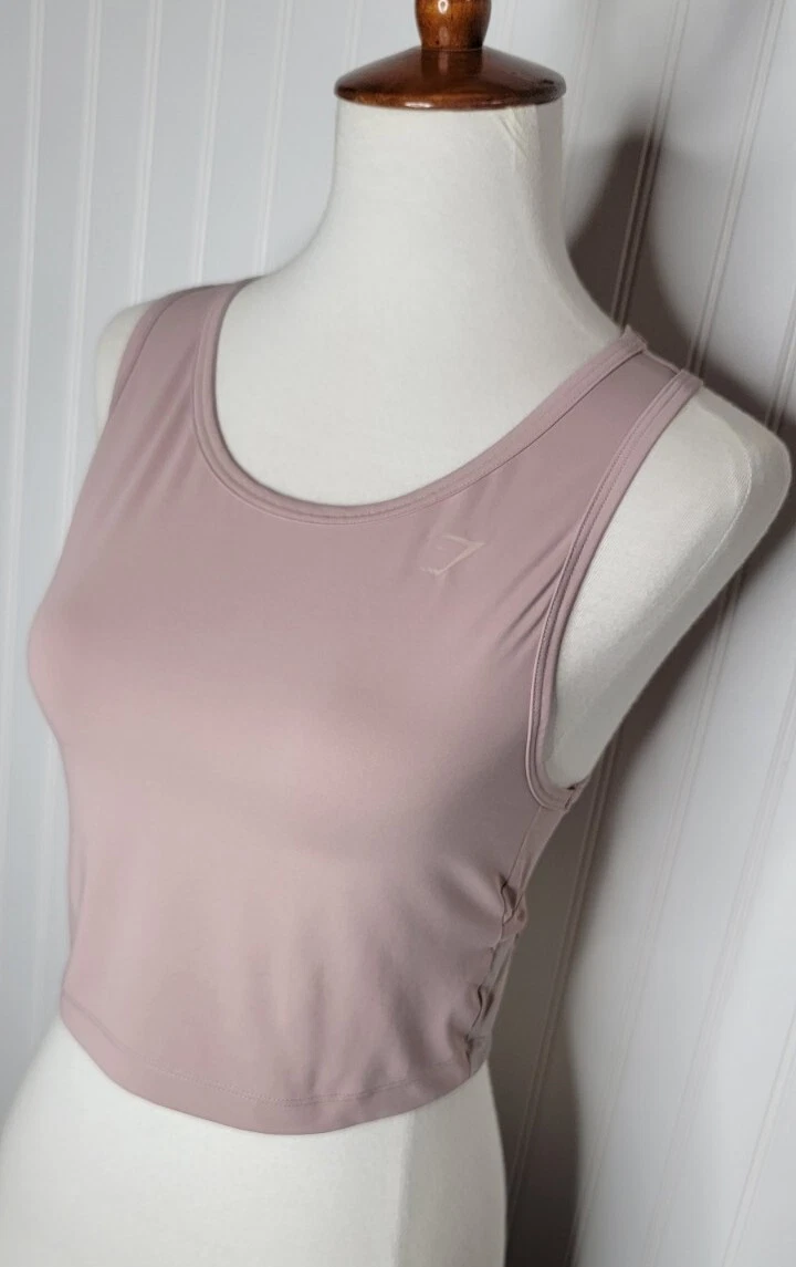 gymshark crop open back mauve tank-top