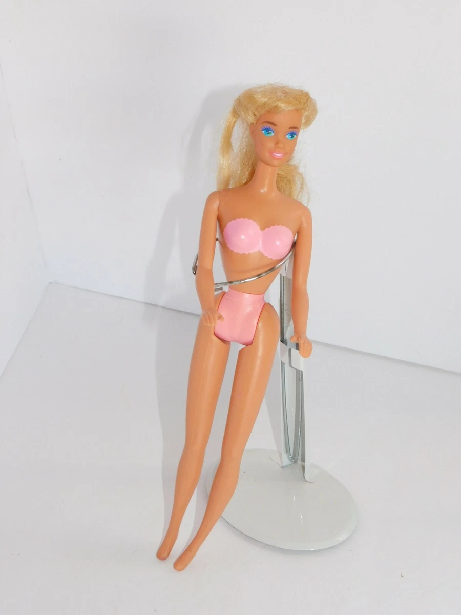 Vintage Blonde Barbie Doll Pink Underwear Bra Damaged Toy