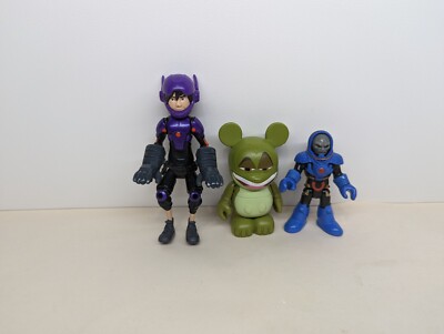 2 Disney and 1 DC Figurines- Frog Prince Naveen, Hiro Hamanda, Darkseid Villian