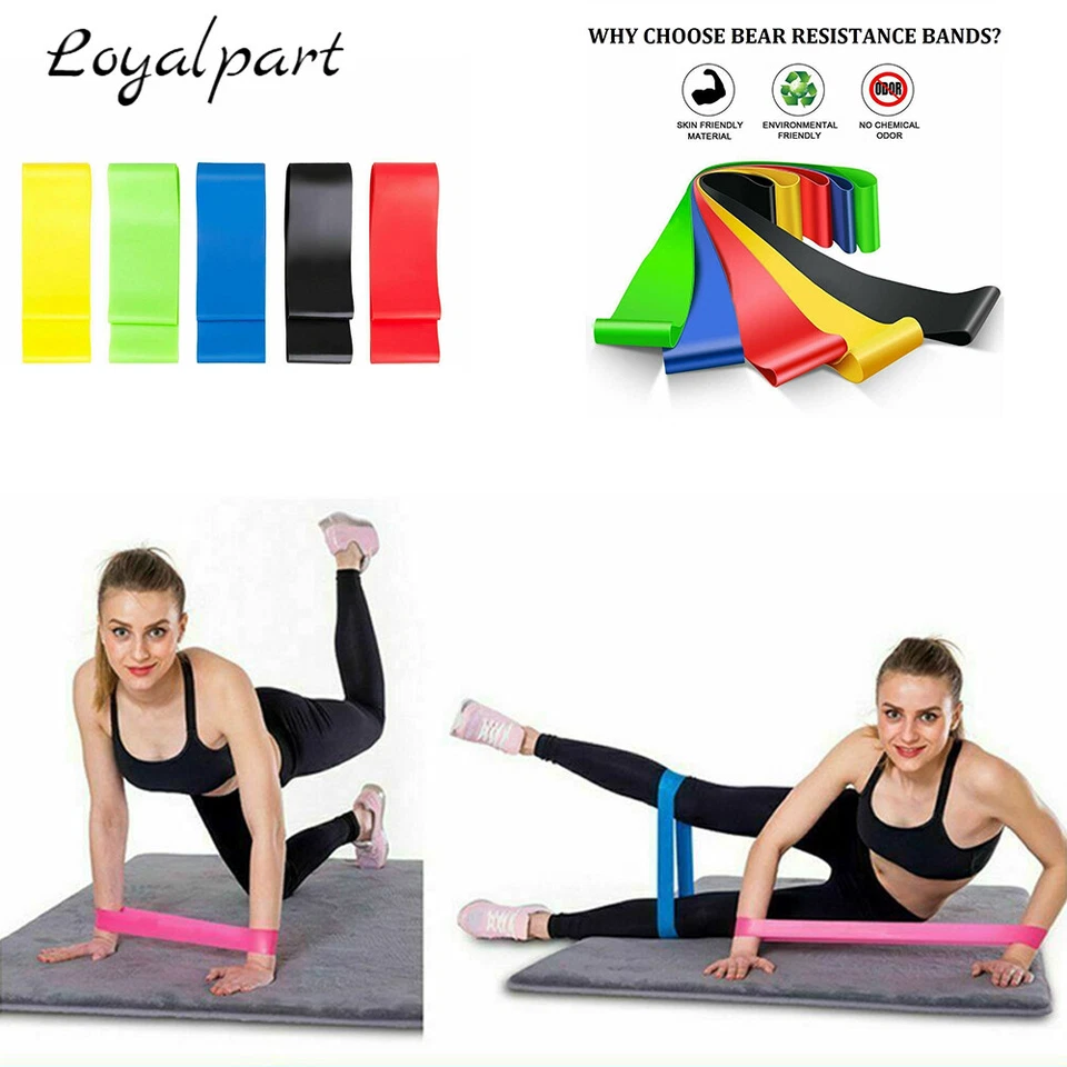 Juego de 5 bandas de bucle de resistencia fuerza fitness ejercicio yoga entrenamiento pull up Foto 2 de 4