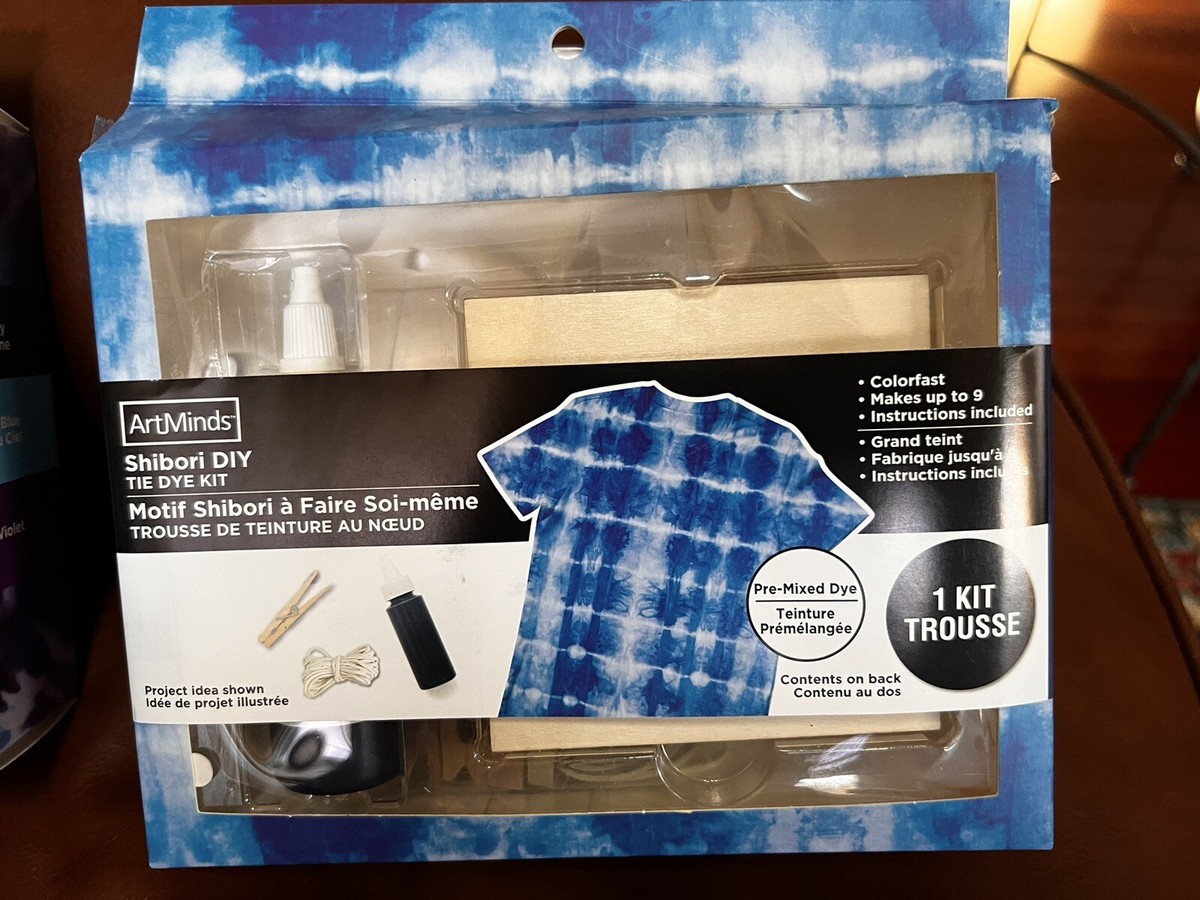 New ArtMinds Shibori Blue DIY Tie Dye Kit Trousse Colorfast Makes to  Items