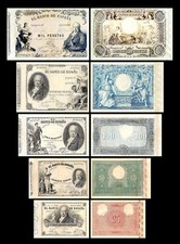 2x 25, 50, 100, 500, 1000 Pesetas - Issue 1886 Goya - Reproduction - 38