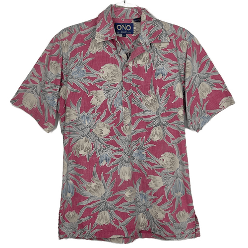 The Ono Shirt By Liberty House Small Vintage Red Floral Reverse Print Hawaiian