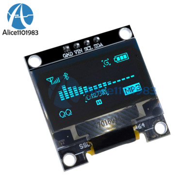2 Stück 0,96 Zoll OLED-Display I2C/SPI – 128x64, Gelb/blau, Für Arduino
