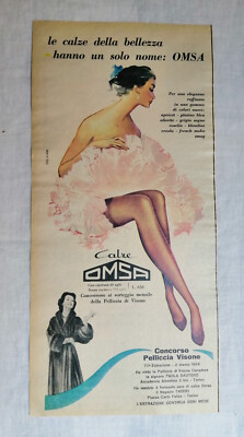 PAPER ADVERTISING ORIGINAL ADVERTISING SOCKS ''WHO'' 1959 measures cm.15x32