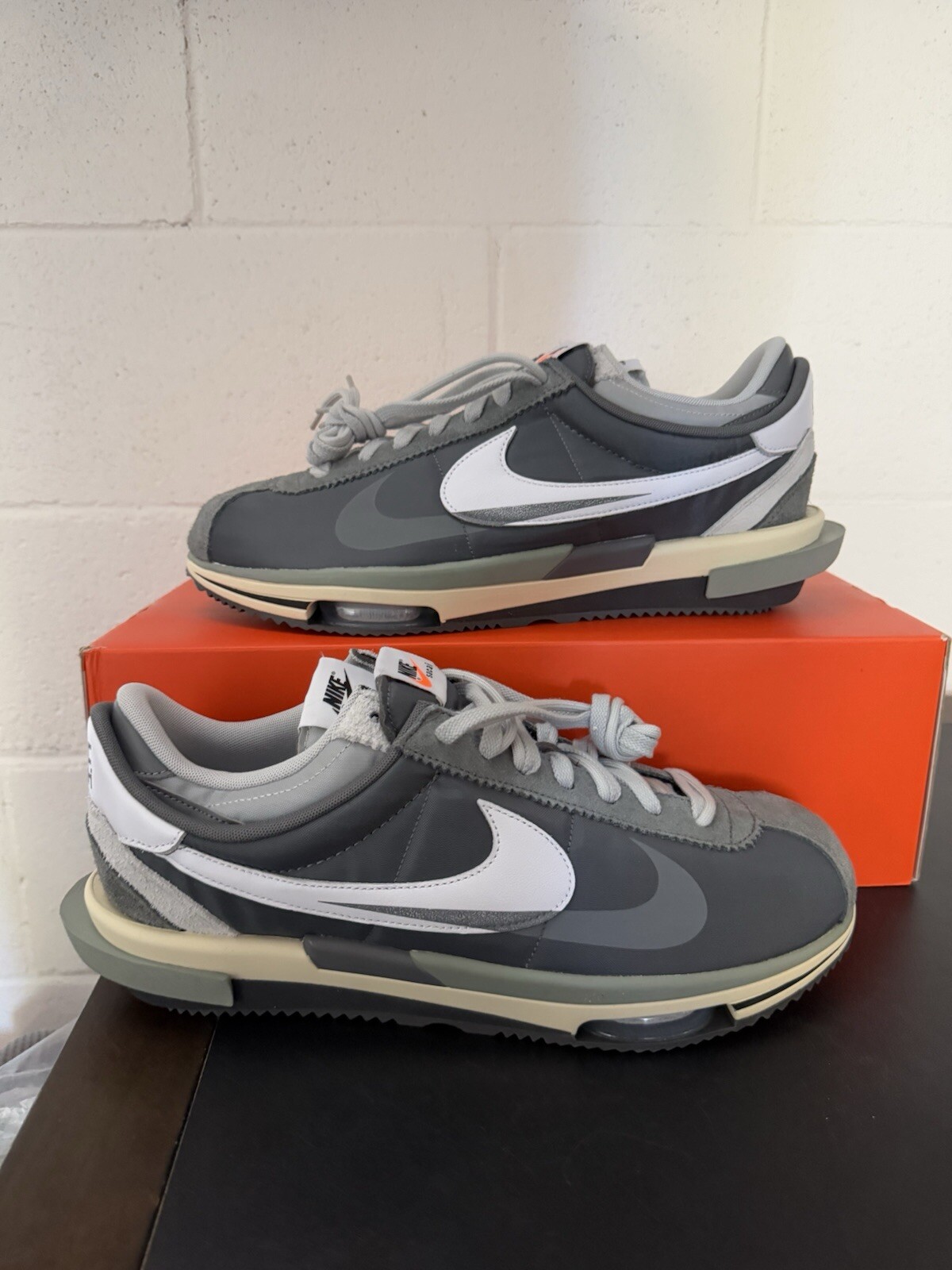 SACAI X NIKE Taglia 15 Nike sacai x Zoom Cortez SP grigio ferro manca coperchio