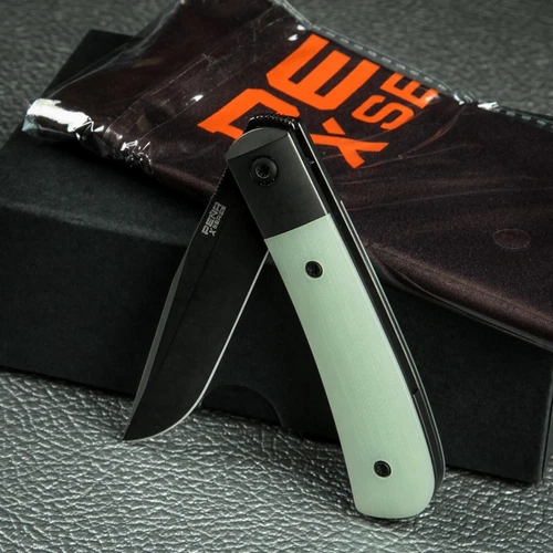 PENA KNIVES X-SERIES JADE GREEN G-10 TRAPPER FRONT FLIPPER KNIFE BLACK M390