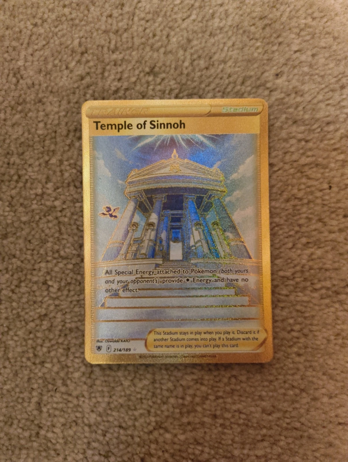 Pokemon TCG Temple of Sinnoh Gold Secret Rare Card 214/189