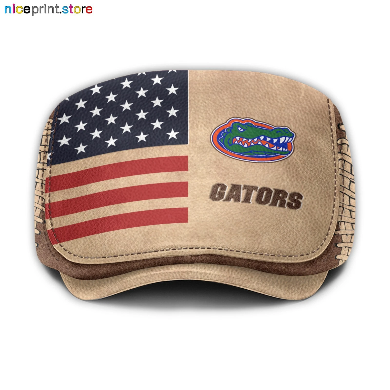 Leather Cap Florida Team Gators Jeff Cap NCAA Driver Cap NCAA Flat Cap