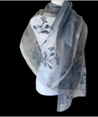 NWT first class quality organza silk shawl from Hangzhou, capital of silk