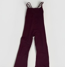 Victoria Secret Pink Active Seamless Full Length Bodysuit Maroon Small