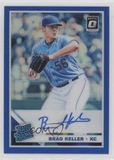 2019 Donruss Optic Rated Rookie Signatures Blue Prizm 58/75 Brad Keller Auto aw2