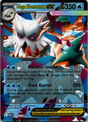 Mega Abomasnow ex Holo Double Rare ME01: Mega Evolution 036/132 NM