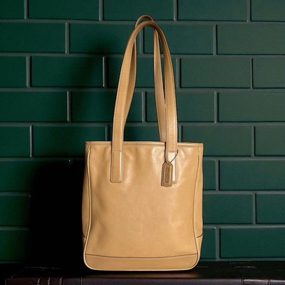 Vtg Coach Hampton Lunch Tote Bag Tan Leather Preppy Quiet Luxury 7776 Old  Money