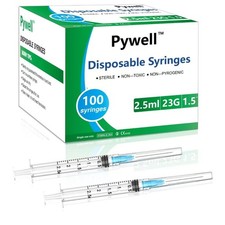 100 pack Disposable Lab Syringes  2.5ml/cc 23Ga 1.5 inch with Blue