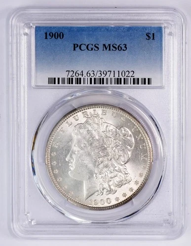1900 Morgan Dollar PCGS MS 63 $1 Mint State Silver U.S. Coin Light Rim Toning