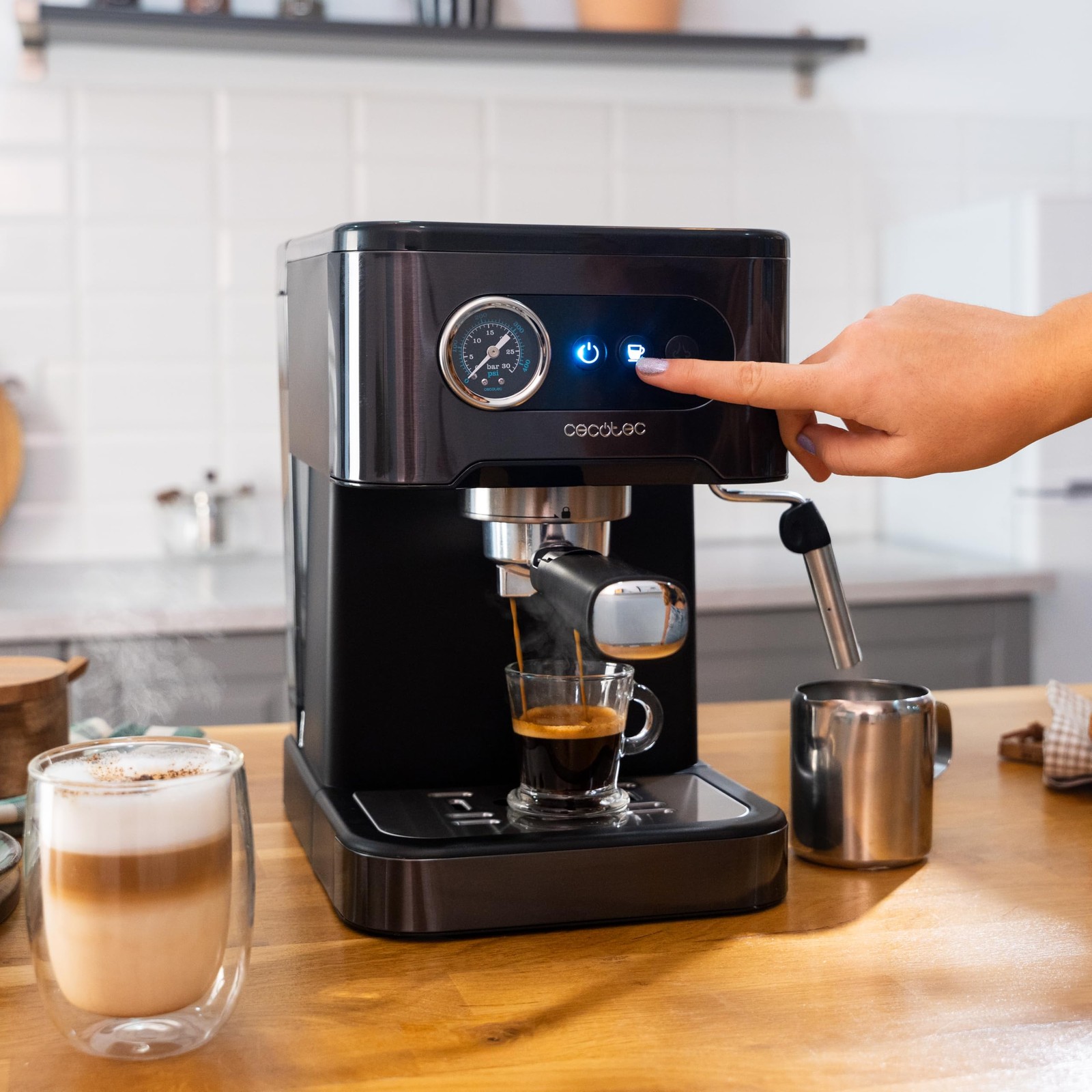 Cecotec Macchina Caffè Espresso Manuale Power Espresso 20 Pro Latte 1350W foto 3