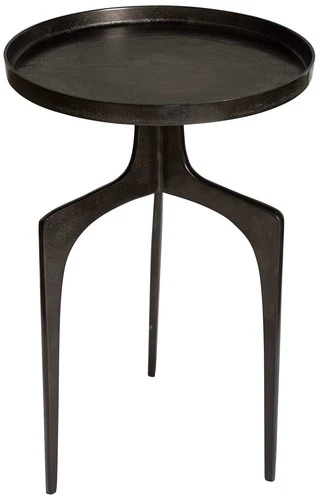 Industrial Bronze Round Accent Table 16" Wide Brown Living Room Bedroom Entryway - Picture 2 of 4