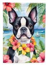 Caroline's Treasures Boston Terrier Luau House Flag DAC6384CHF