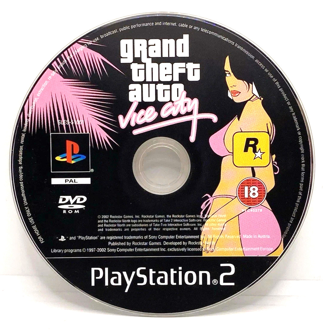 ✅GTA Vice City Ps2 Jeu Console Playstation 2 Pal Game disc only disc Seul