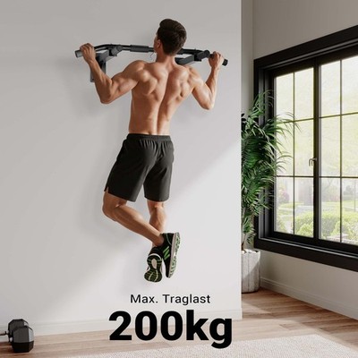 Wall-mounted pull-up bar, heavy-duty dip station, gym, home workout, fitness