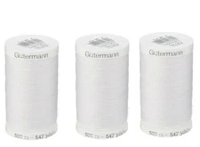 Sew-All All PurposeThread 547 Yards-Black GUTERMANN Thread 3 pack White