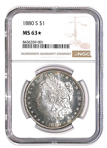 1880 S Morgan Silver Dollar NGC MS63*