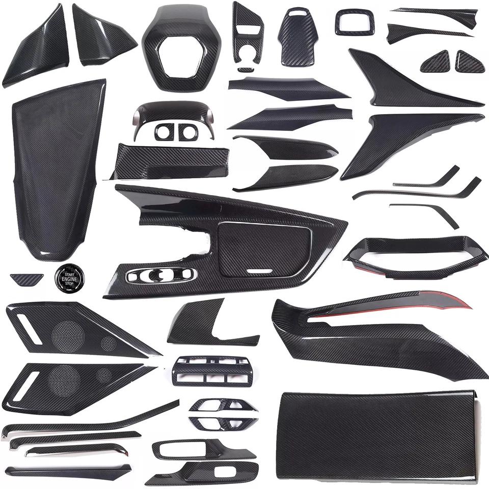 Real Dry Carbon Fiber Interior Dash Trim Cover Set Fits Corvette C8 2020-2025 - Bild 1 von 1