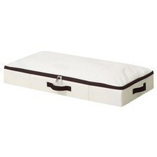 Low Profile Under Bed Storage Containers Foldable Boxes Beige 29.5x15x4 Inch
