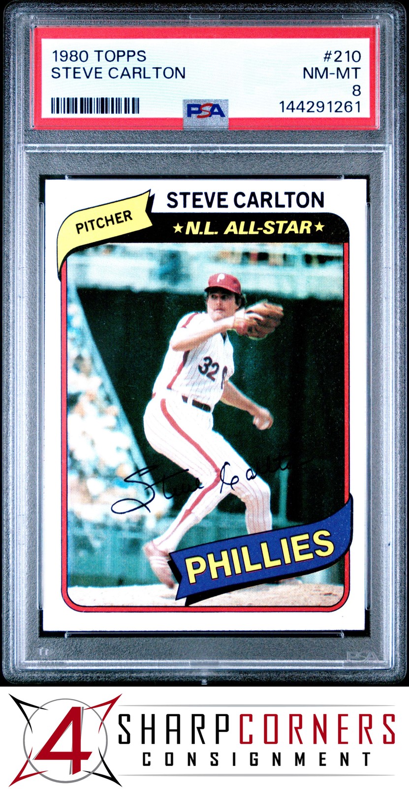 1980 TOPPS #210 STEVE CARLTON PHILLIES HOF PSA 8