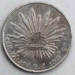 Mexiko 8 Reales 1897 Zs (Zacatecas) Silber
