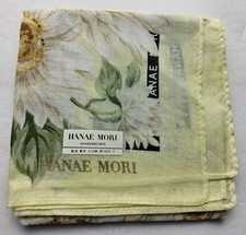 Hanae Mori Floral Cotton Handkerchief Neckerchief Bandana Scarf Pocket Square