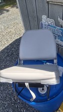 Attwood Low Back Padded Boat Seat Gray W/jon boat bench mount FAST FREE SHIP 