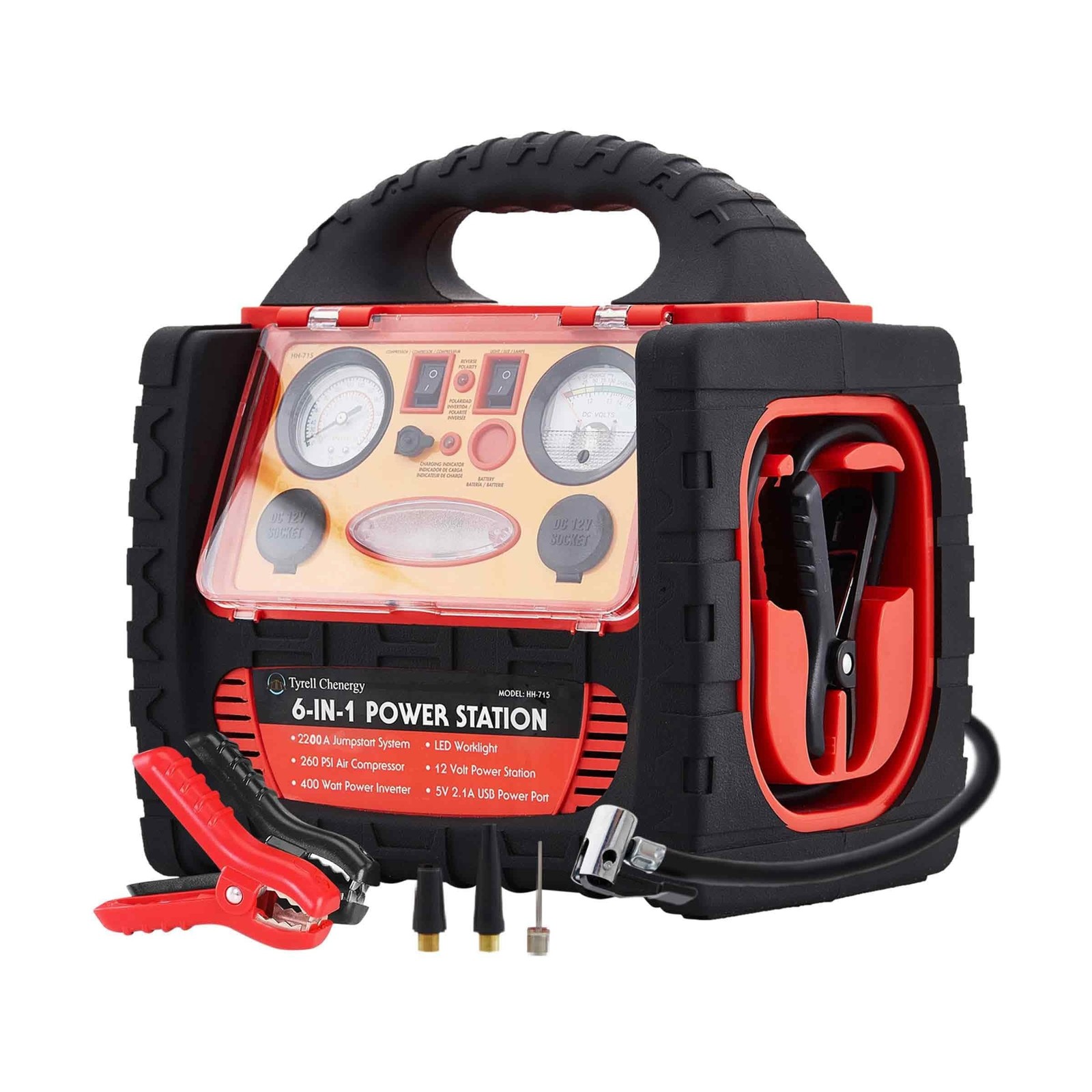 2200 Amp Car Jump Starter with Air Compressor,Portable Power Station with 260...