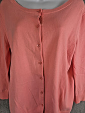 Talbots Cardigan Sweater XL Pink 3/4 Sleeve Stretch Academia Romantic Coquette