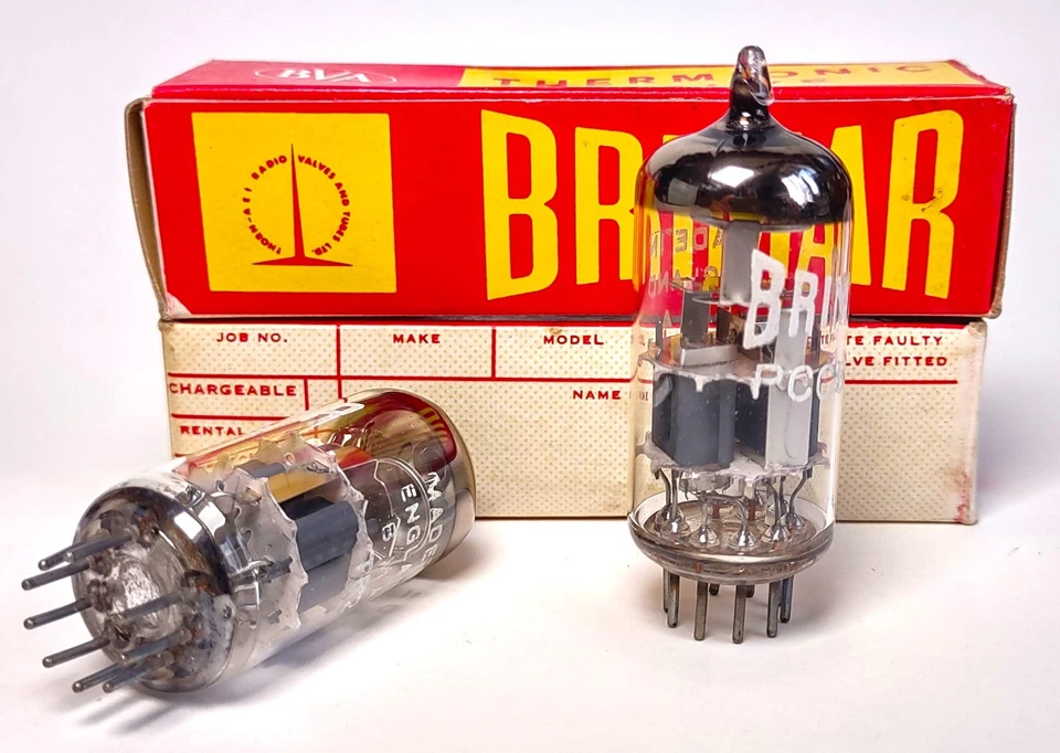 2x PCC88 7DJ8 Brimar Tubes Valvole Röhren Lampes Mullard Blackburn BVA MINT NOS Foto 4 de 4