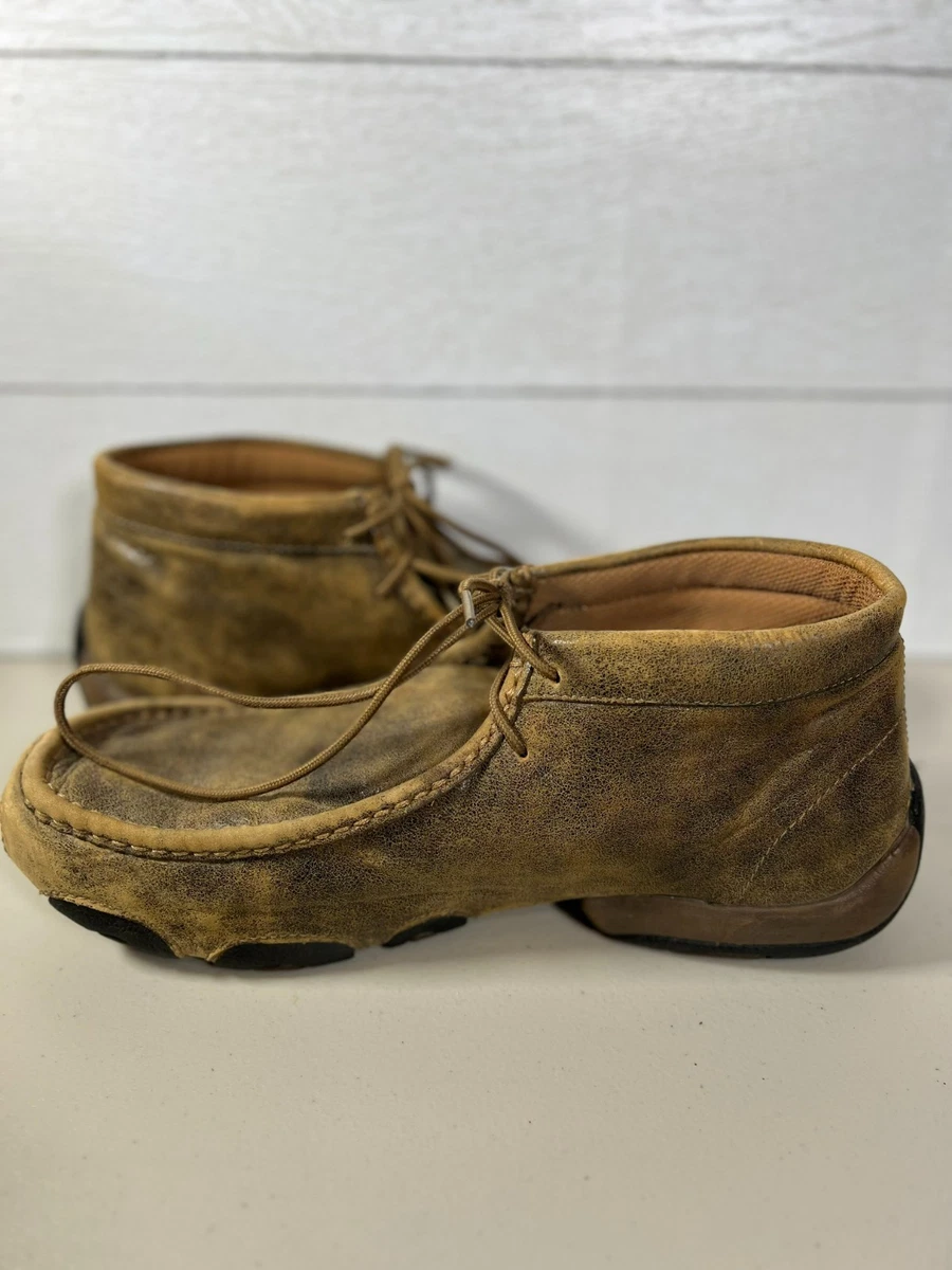 Twisted X Mens Original Chukka Driving Moc Brown Leather Shoes MDM0001 Size 8.5M Twisted X Brown Casual Shoes for Men for sale | eBay main image 4