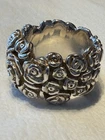 Sterling Silver heavy rose ring Norway Norwegian vtg estate 1965