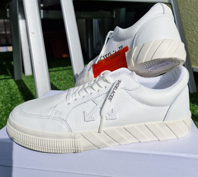 Off-White Low Vulcanized Calf Leather Sneaker Low Top Leder Weiß EU 43