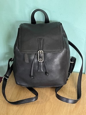 Coach Legacy Daypack Small Black Leather Backpack Drawstring 9858