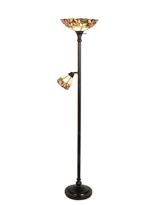 FTR10003 Crystal Leaf Torchiere, 20.5'' x 20.5'' x 69.75''