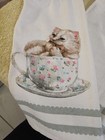 Handmade Crocheted Kitchen Towels Kittens In Tea Cups New Cotton — photo 8