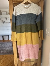 Madewell Knit Sweater Dress Colorblock Long Sleeve Crew Neck Multicolor M