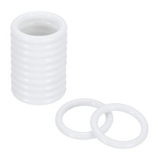 12Pcs Dream Catcher Rings, 1.1" Plastic Macrame Wreath Floral Round Hoop, White